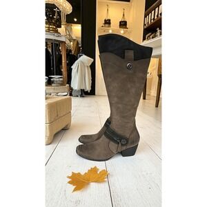 Born Brown Knee High Leather Heeled Equestrian Tall Harness Boots Size 6